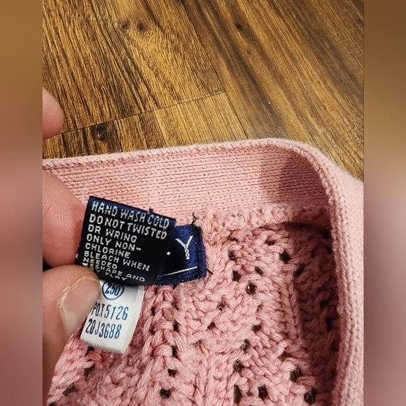 Vintage Renny Crochet Knit Button Sweater  Cardigan Ramie/Cotton Blend - Picture 8 of 11